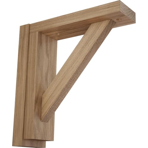 2 1/2"W x 8 3/4"D x 8 1/4"H Traditional Shelf Bracket, Red Oak