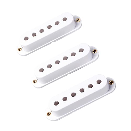 Vaguelly 3個電気ギター用シングルコイル拾音器カバー ホワイト 製 耐久性