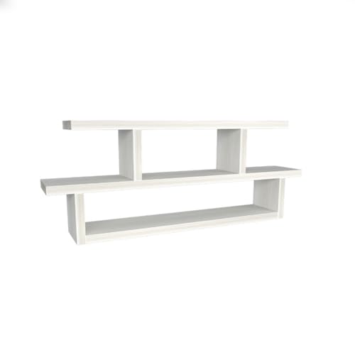 FURNEASER Midly Multipurpose Wall Display Shelf for Living Room Hanging Corner 2 Layer Rack Floating Bookshelf & Shelf Organizer Stand 16D x 80W x 40H Centimeters (White) FURNEASER Midly Multipurpose Wall Display Shelf for Living Room Hanging Corner 2 Layer Rack Floating Bookshelf & Shelf Organizer Stand 16D x 80W x 40H Centimeters (White)