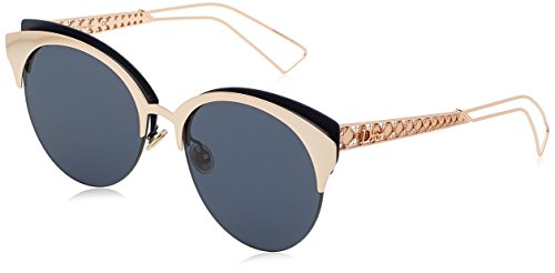 Dior Diorama Club Blue Mirror Shaded Gold Oval Ladies Sunglasses DIORAMACLUB 2BN/A9 55