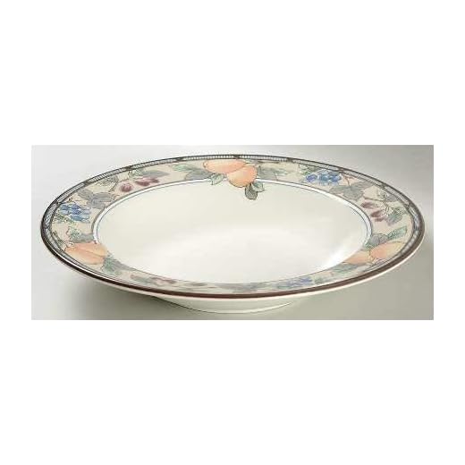 Set of 4 Mikasa Garden Harvest Large Rim Soup Bowls, Fine China Dinnerware
