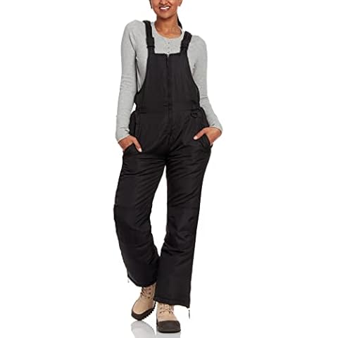 CHEROKEE Women's Insulated Snow Bib - Water Resistant Ski Overall Pants, Black, Size 2X Cover