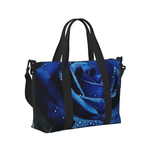 Travel Duffel Bag for Men Gym Bag, Blue rose Luggage Bag with Shoulder Strap, Large Gym Tote Bag for Women, Weekender Overnight Bag, Foldable Carry on Bag for Airplane2