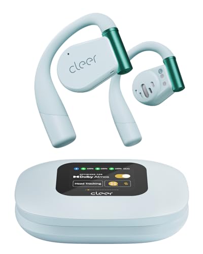 Cleer ARC 3 Open Ear Headphones - Dolby Audio, Snapdragon Sound True Wireless Earbuds, 50Hr Battery, Bluetooth 5.4, IPX 7, Multi-Point, Smart Controls, Wireless Charging Smart Case, Comfort Fit, Blue