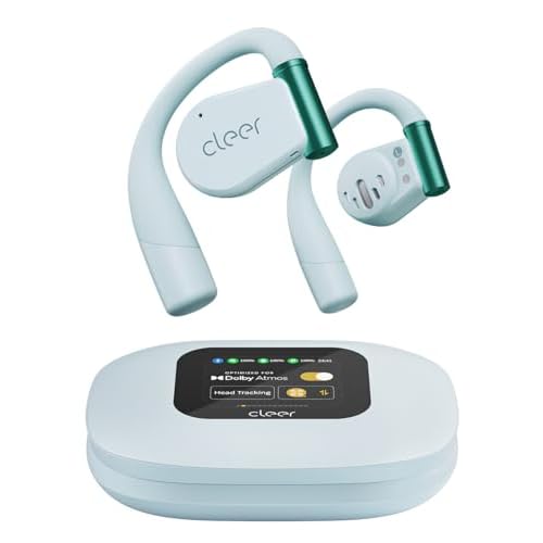 Cleer ARC 3 Open Ear Headphones - Dolby Audio, Snapdragon Sound True Wireless Earbuds, 50Hr Battery, Bluetooth 5.4, IPX 7, Multi-Point, Smart Controls, Wireless Charging Smart Case, Comfort