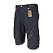 Lixada Herren Kurze Hosen, Männer Fahrradhose, Atmungsaktiv Radhose, Schnelltrocknende MTB Hose - Wasserabweisend Outdoor Hosen/Wanderhose, Schwarz, L(CN)=M(EU)