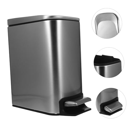 Bote de basura para baño GARVALON con tapa y pedal miniatura 4