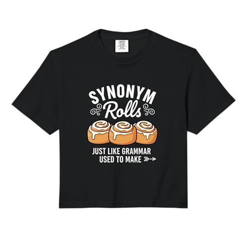 Teacher Synonym Rolls, Funny Grammar & Wordplay for English Comfort Colors Crop Top