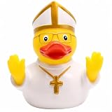 Duckshop I Badeente Papst I Quietscheente I Quietscheentchen L: 8,5 cm I Geschenk für Gläubige I Präsent für Sammler I