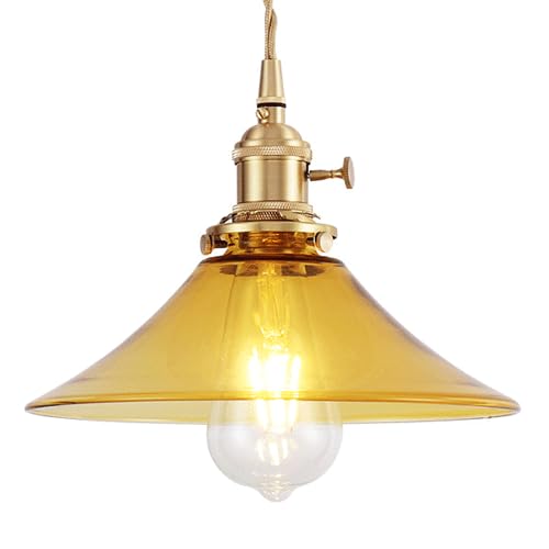 Lampe à suspension de plafond en verre E27, lustre industriel salon cuisine