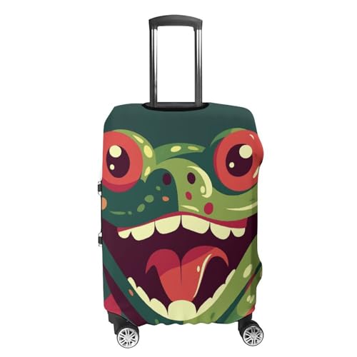 Frog with Mouth Open Luggage Cover Elastic Suitcase Protector Case Anti-Scratch Washable Baggage Covers Protector For Traveling, Aircraft Consignment S4