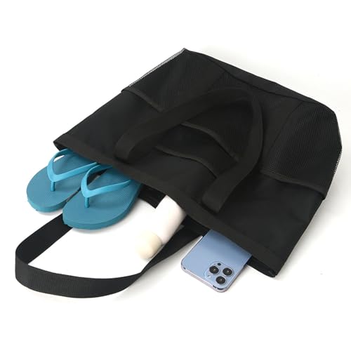 ccuzs Beach Bag Large, Pool Bag Waterproof, Mesh Fitness Handbags with Lightweight and Easy to Carry Design for Poolside Fitness, Carrying Water Bottles, Towels, Sunglasses