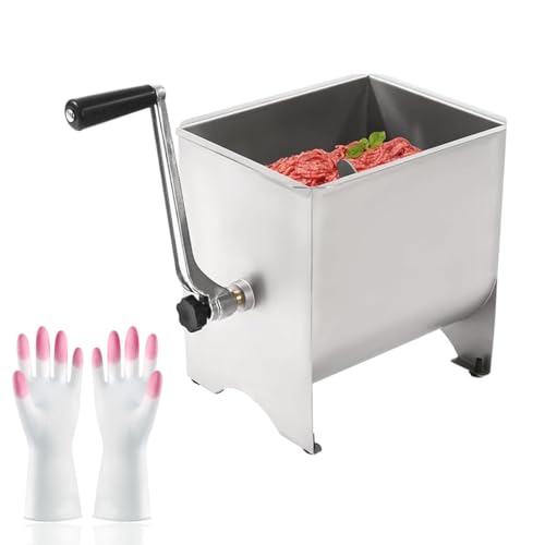 Molinillo y mezclador manual de carne, tanque inclinable comercial de acero inoxidable con tapa para procesamiento de salchichas