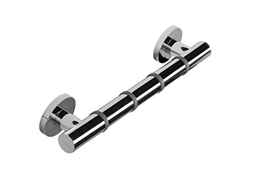 Croydex AP530541 N Steel Core Chrome Concealed Screw Straight Grab Bar with Soft Ribbed Grip 12 in. x 1.2 in, 12in