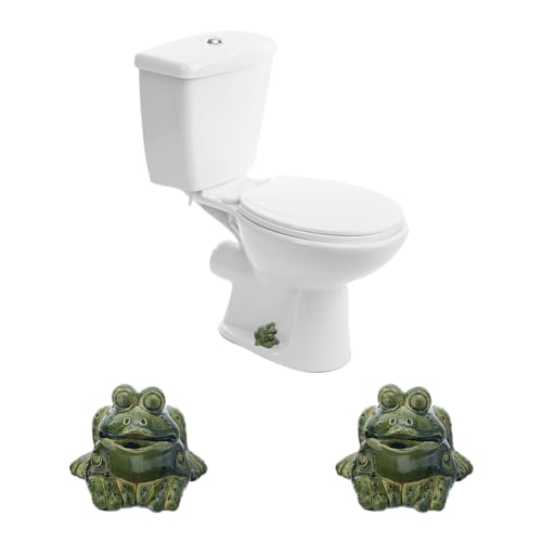 Hobbspring 2 Stück Toilettenbolzenabdeckung In Froschform Toilettenbolzenkappe Dekoratives Kunstharz Süße Froschbolzenabdeckung Dunkelolivgrün Badezimmerdekor Für Toilettenersatzteile