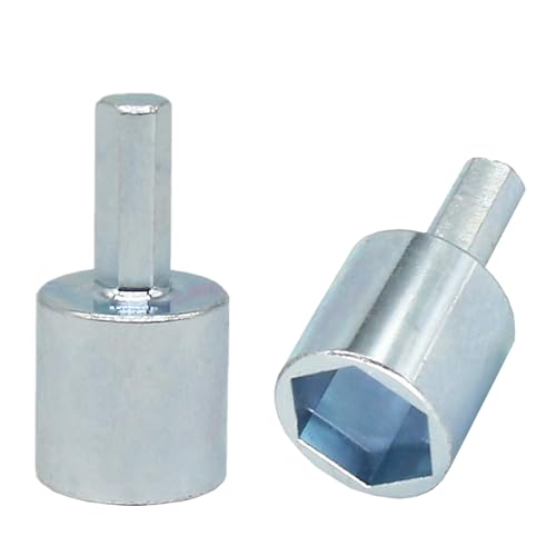 Image of RV Scissor Jack Socket Drill Adapter - Fits 3 /8 inch and 1 /2 inch Power Drills - Works with All 3 /4 inch Hex Drive Jacks - Heavy Duty Leveling Tool for Travel Trailer Camper (2, Silver)