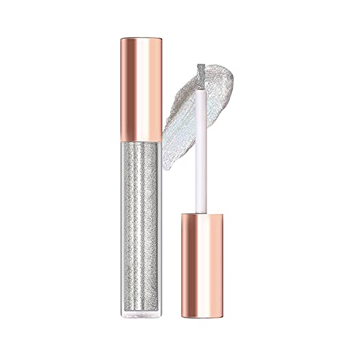 Glitter Silber Lidschatten Stick Lidschatten Highlighter, Metallic Schimmer Flüssiger Lidschatten Stick Silber Farbe Cover