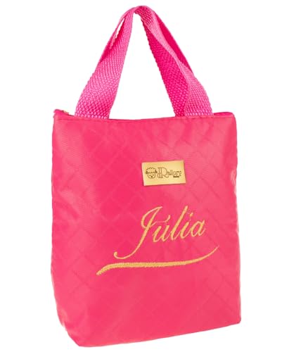 Bolsa Térmica Personalizada com Nome para Mamadeira e Marmitinha Maternidade Lancheira (Pink)