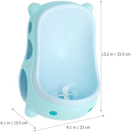 HAKIDZEL Boys Standing Potty Urinal for Toilet Training with Urine Groove Separation Design, Sturdy Pp Material, Cartoon Style, Blue Color, for Boys Potty Training