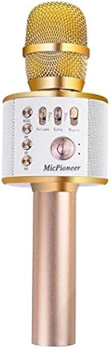 Bluetooth-Karaoke-Mikrofon Drahtloses Mikrofon Professioneller Player-Lautsprecher mit Tragetasche Color Gold Bluetooth-Karaoke-Mikrofon Drahtloses Mikrofon Professioneller Player-Lautsprecher mit Tragetasche Color Gold