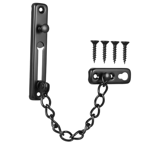 SEWACC Cadena de Seguridad para Puerta de Acero Inoxidable con Tornillos y Orificios Preperforados Bloqueo Resistente para Puertas Interiores y Exteriores Uso Versátil Hogar Hotel y