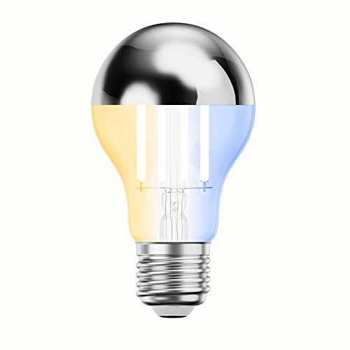ledscom.de E27 LED Bulb, A60, Warm White - Cool White (2700-7000 K), 4.8 W, 486lm, Smart Home, WLAN, Alexa, Head Mirror (Silver)