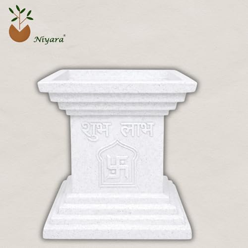 Niyara Tulsi Ceramic Pot for Indoor, Outdoor, Home Office, Pooja Plants Gamla (12 Inch, FRP)