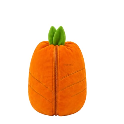 Image of Rabbit with Chain Reversible Carrot Bunny Orange Soft Toy for Girls Boys Kids, Zipper Animal Stuffed Baby Teddy Gift Birthday, 20 cm