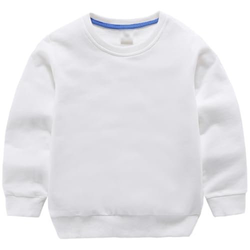 AIWUHE Toddler Boys Girls Solid Pullovers Sweatshirt Long Sleeve T-Shirt Kids Cotton Crewneck Thin Tops 1-8 Years Blouse