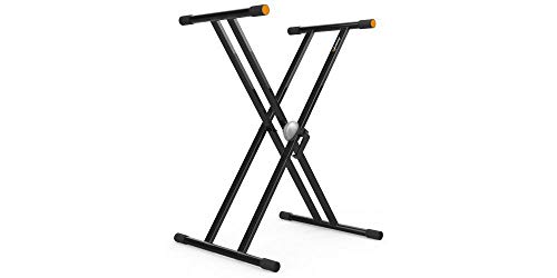 Audibax Onyx 130 PLUS Soporte Piano, Estructura Tijera Doble, Anclajes Easy Lock, Material: Acero, Color: Negro, Base Antideslizante, Carga hasta 65 Kg, Para Yamaha p45, Yamaha p125, Casio, Roland