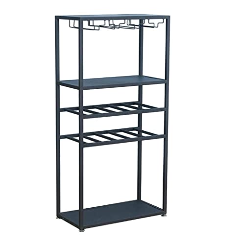 Soporte para botellas de vino de hierro negro NMGMJQ