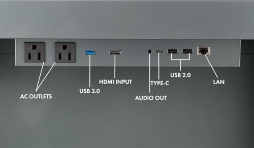 Image of Displays2go 43 inch Digital Podium with LCD Screen, Android 14 OS, Built-in Shelf - Graphite