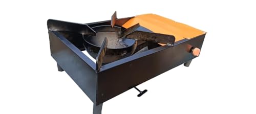 Sans-kruti Carbon Steel Chul Shegadi Wood & Coal Stove, Heavy Duty Lakud Kolsa Shegadi for Cooking, Ideal for Home, Outdoor, Terrace, Garden & Multiuse Purpose, Orange - Image 5