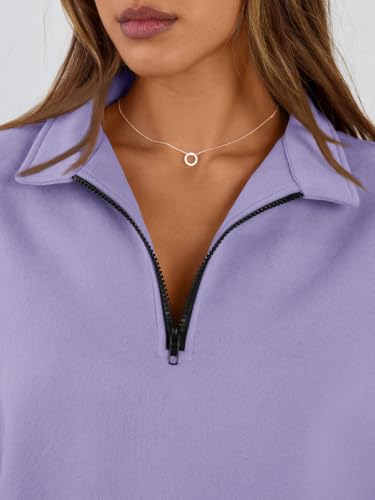 Image of Trendy Queen Women's Oversized Sweatshirts Half Quarter Zip Fleece Sweaters