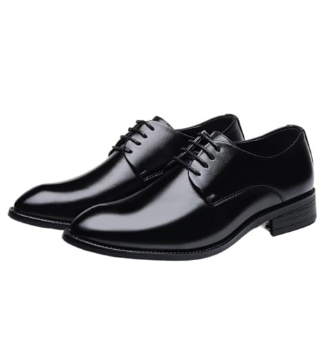 Men's Lace up Dress Shoes Summer Korean Style Business Office Casual Plain Color Leather Fashion Work Sneakers Versatile3