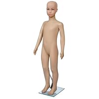 vidaXL Child Mannequin – Durable and Rotatable Display Form for Clothes, Wigs, Shoes, Ornaments – Eco-Conscious PE Material – Beige