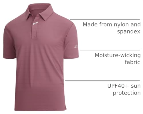 Image of Damipow Premium Golf Shirts for Men Dry Fit Performance Polo Short Sleeve Collared Shirt