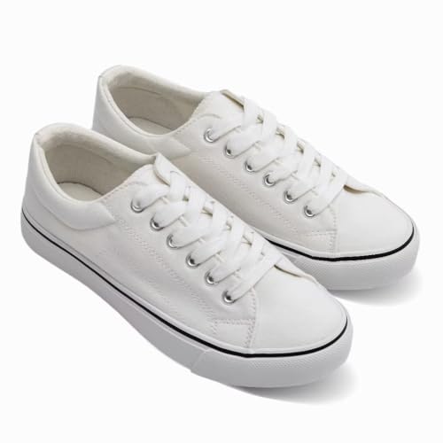 JUDIS Women's Lace Up Low Top Canvas Shoes Fashion Casual Sneakers2