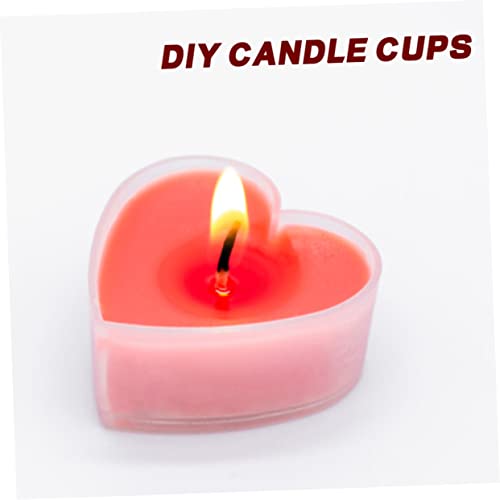 Kit de 15 sets para hacer velas con envases en forma de corazón miniatura 2