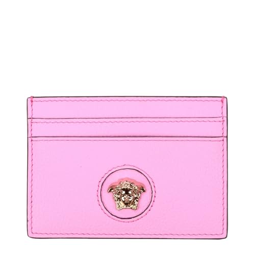 Versace Medusa Leather Credit Card Holder Wallet (Pink)