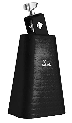 XDrum HCB-5 Cowbell - 5 Kuhglocke mit 20 cm Länge für Drums und Percussion - Glocke aus Stahl - An Schlagzeug montierbar - Schwarz