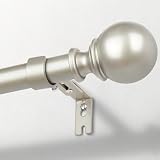 Zeerobee Curtain Rods for Windows 66 to 120, 1 Inch Adjustable Heavy Duty Nickel Curtain Rod, Outdoor Indoor...