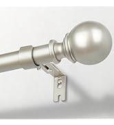 Zeerobee Curtain Rods for Windows 48 to 84, 1 Inch Adjustable Heavy Duty Nickel Curtain Rod, Outd...