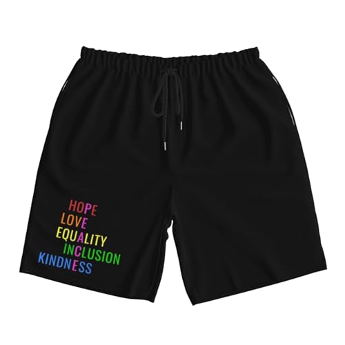 Love Peace Equality Inclusion Kindness Hope Men's Quick-Dry Board Shorts 7
