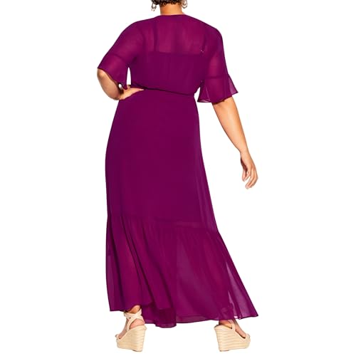 CITY CHIC Women's Citychic Plus Size Maxi Flutter Wrap2