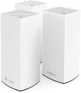 System Linksys Atlas 6 Mesh Wi-Fi 6 dla Całego Domu, Dwuzakresowy Wzmacniacz Sygnału Sieci Bezprzewodowej, 3 Szt, Biały