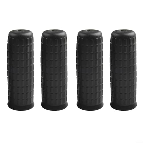 Cubiertas de mango de goma para carretilla, 4 piezas, tubos redondos de repuesto con ranuras antideslizantes, cubiertas de agarre resistentes a la intemperie para un manejo resistente (122 x 32 mm)