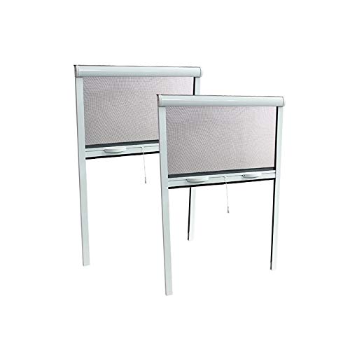 PACK ECO de 2 moustiquaires Enroulables ALU H170 cm x L160 cm Blanc