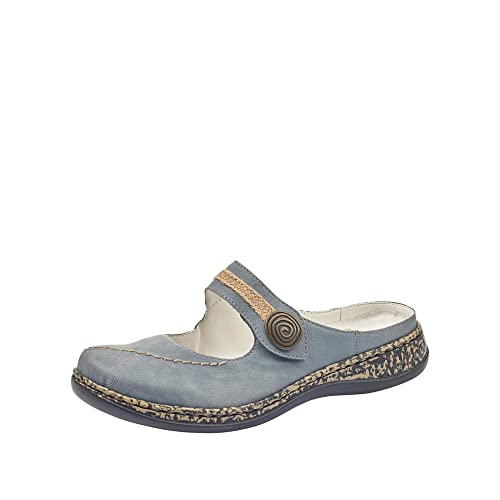 Rieker Damen 46391 Clogs, Blau Jeans 14, 41 EU