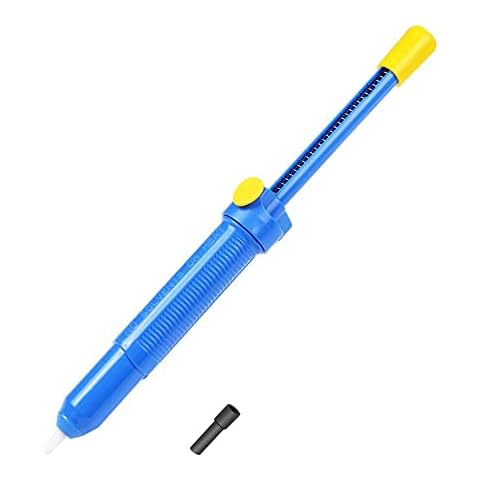 Desoldering Pump,HANDSKIT Solder Sucker Remover Hand tool for Sucking Vacuum Tin Sucker With Extension Nozzle (Blue) Cover